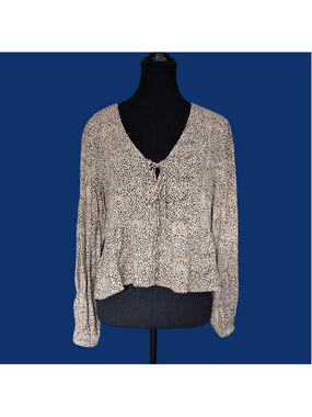 Billabong After Dark Cheetah Print Babydoll Top M Y2K